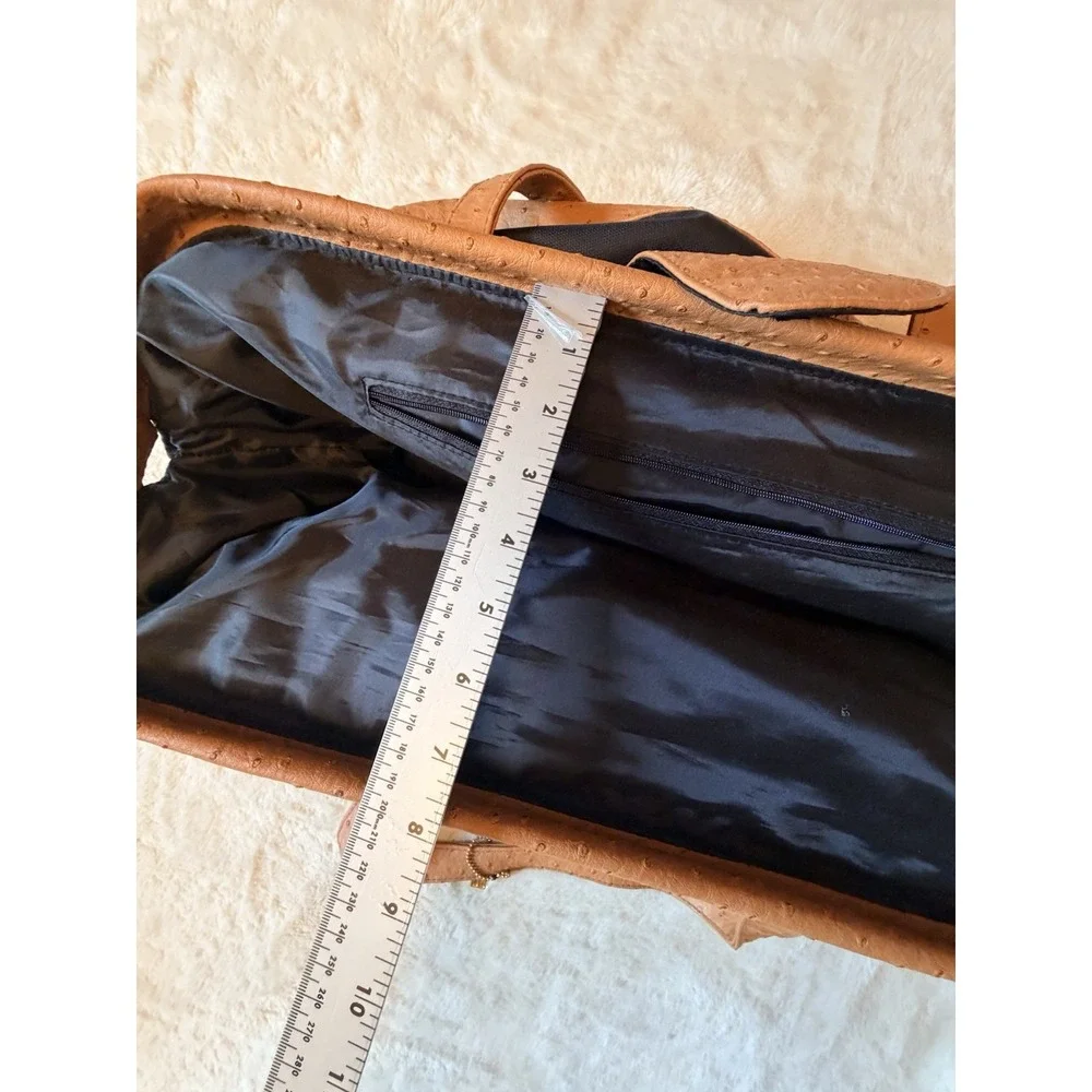 VTG Elizabeth Arden Overnight Weekender Bag Faux Leather Ostrich Y2K Old Money